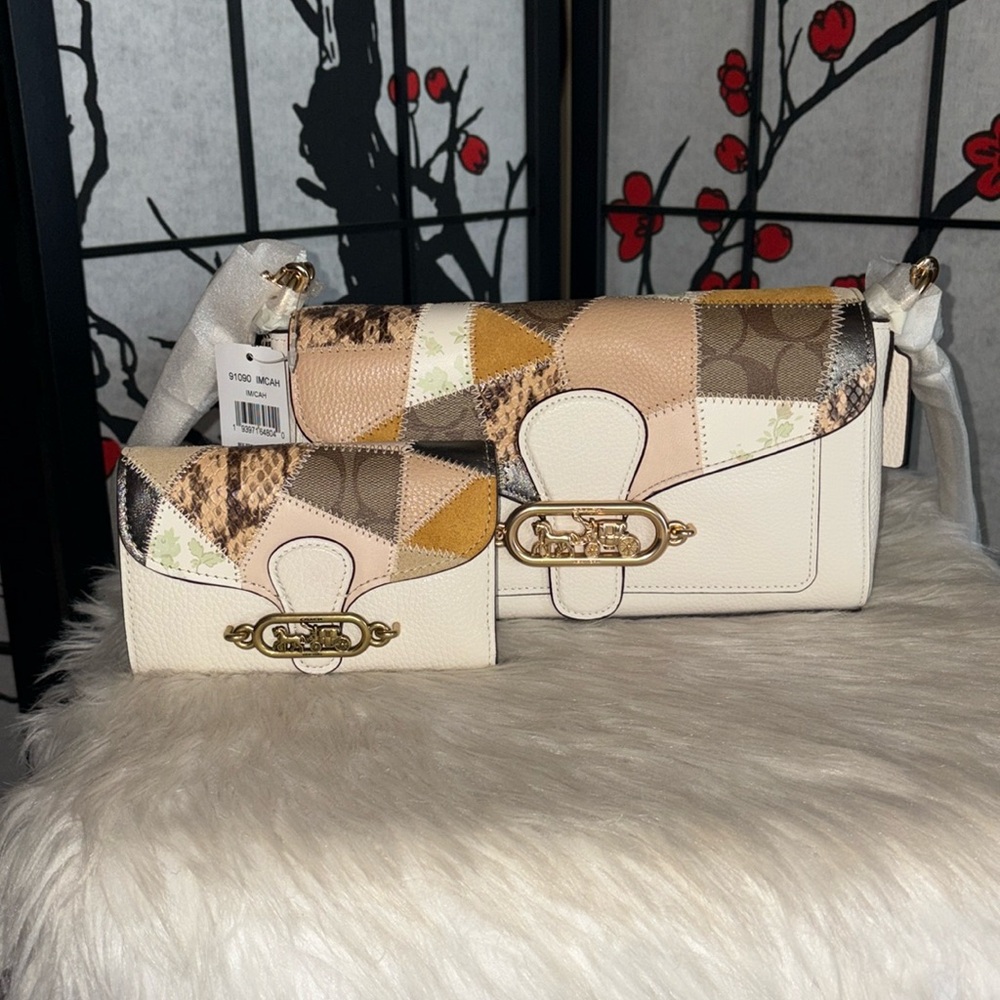 Coach JADE ShoulderBag/Envelope Wallet 2pc Set